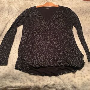 Jennifer Lopez Black Relaxed Long Sleeve Blouse